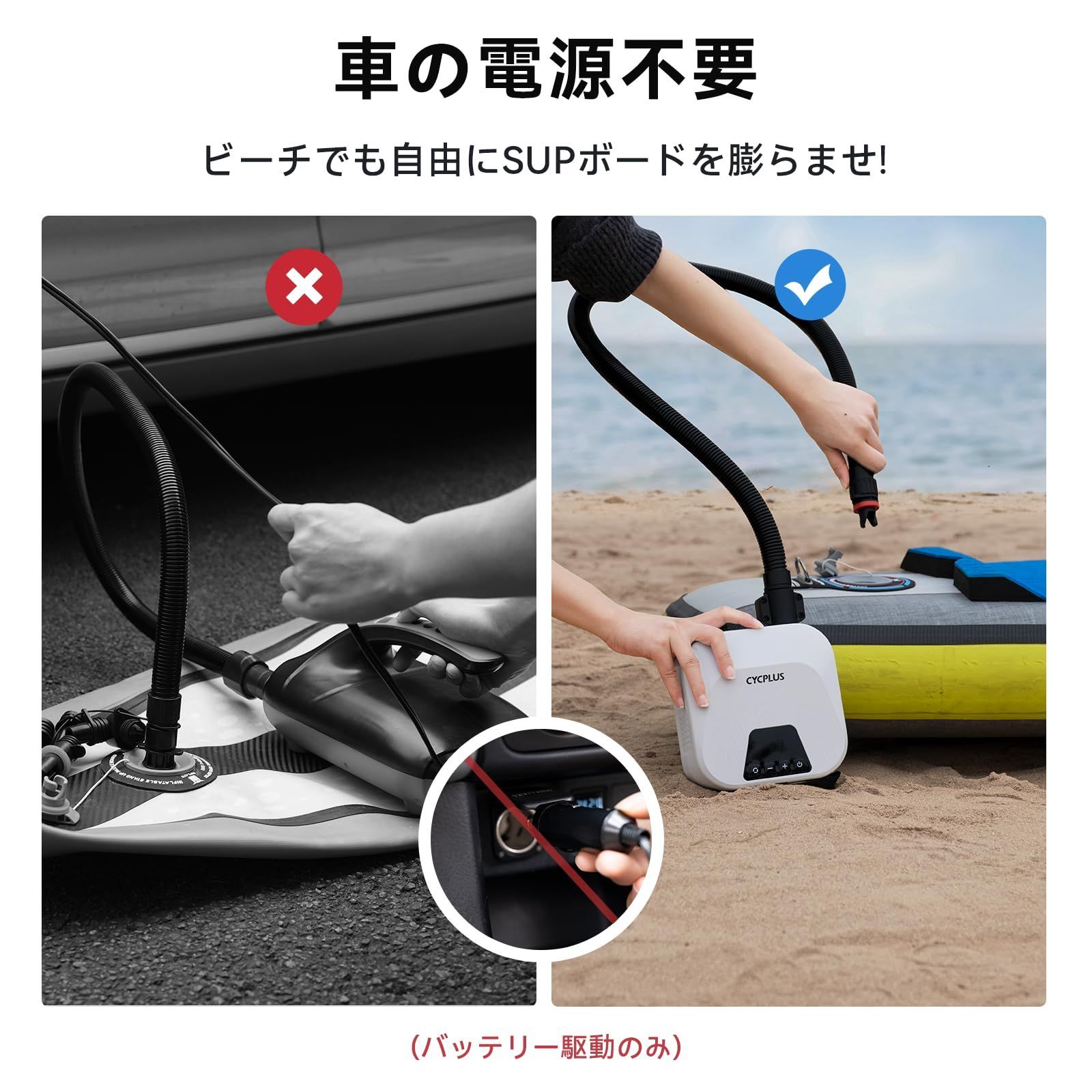 電動インフレポンプ 20PSI 高圧スマート SUP エアポンプインテリジェントデュアルステージインフレデフレーション車、パドルボー  数量限定】CYCPLUS 20PSI充電式SUPエアポンプ オートオフ機能付き電動ポンプ，デュアルステージインフレーション＆デフレーション，SUP  ...