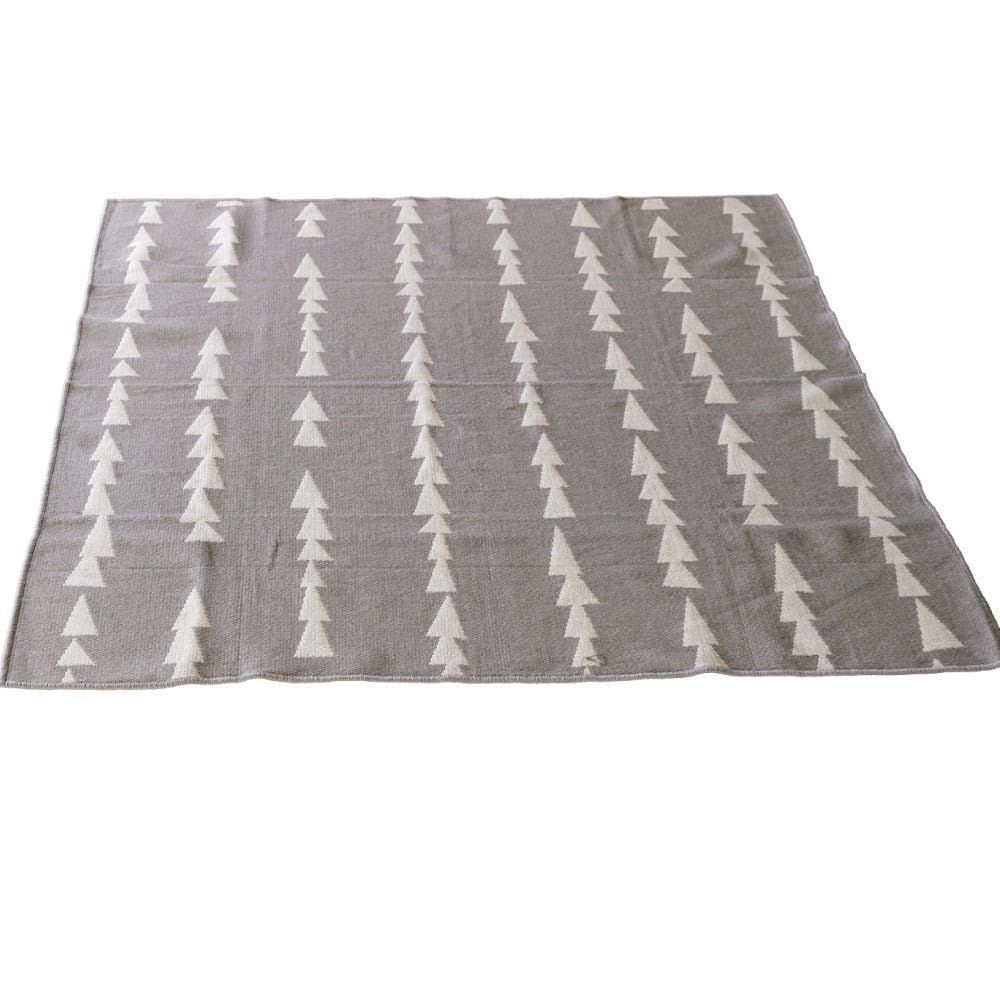【新着商品】ツリー柄 綿混ラグ ラグ マット 【洗える】国産 (グレージュ 176×240cm)