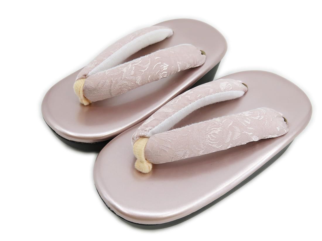 新生活応援SALE 七五三 子ども草履 18cm 草履 ピンク くすみピンク バラ柄 女児草履 ぞうり