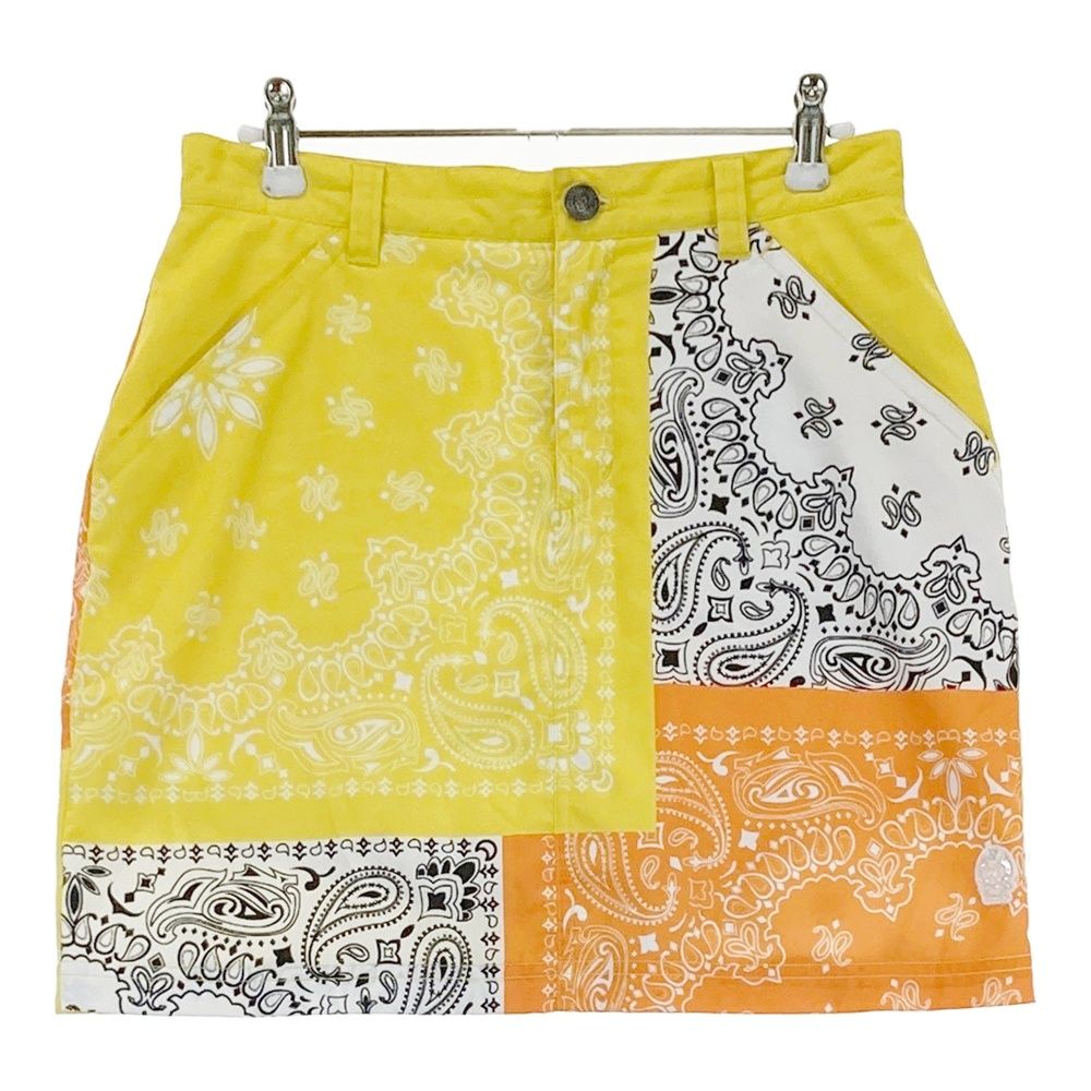 サイズ 2 RUSSELUNO ラッセルノ インナー付きスカート ペイズリー柄 イエロー系 240101504746 ゴルフウェア レディース ストスト