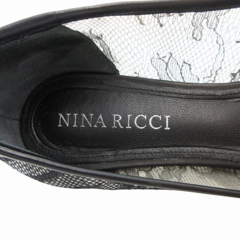 NINA RICCI レースフラットパンプス ニナリッチ NINA RICCI パンプス フラットシューズ ポインテッド