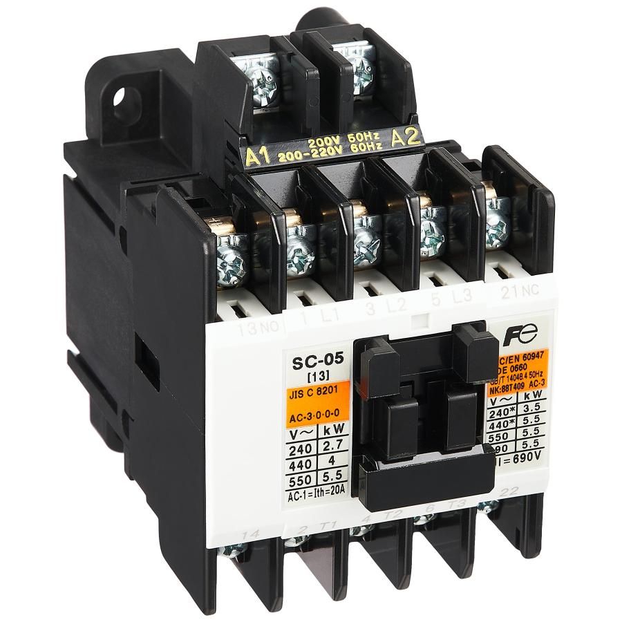 富士電機 標準形電磁接触器 ケースカバー無 SC-05 コイルAC200V 1A1B