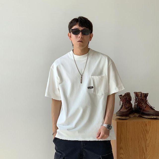 メンズ ファッション 服 用 オシャレ シンプル 大人 かっこいい ストリート 夏コーデ ステッチ T シャツ カジュアル