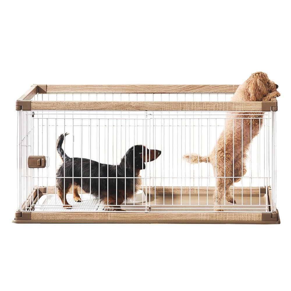 アイリスオーヤマ ウッディサークル ロータイプ ライトナチュラル 中型犬用 P295973F IRIS OHYAMA