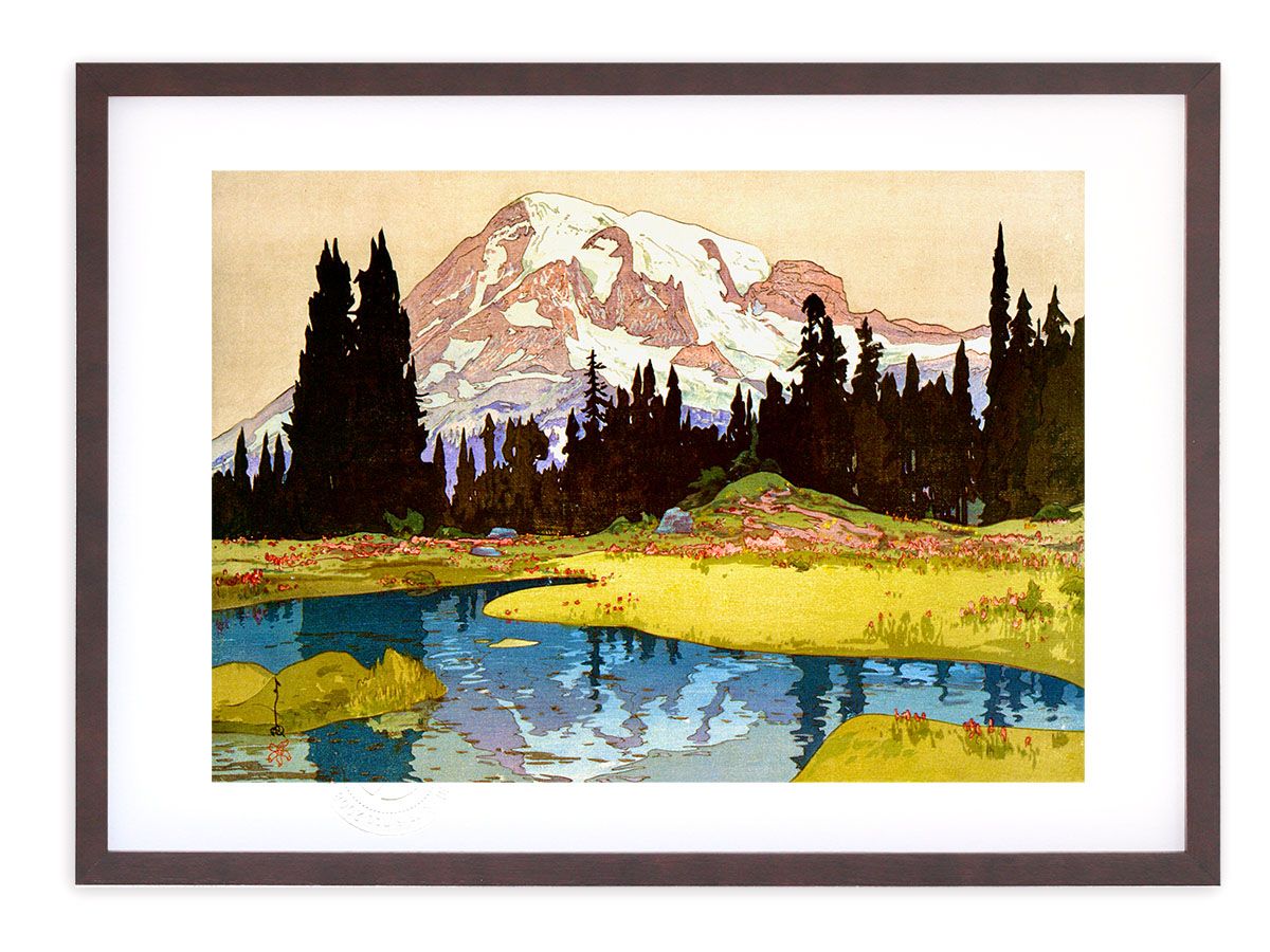 吉田博、【アフガニスタンのキャラバン 月夜】、希少な大判額装用画集