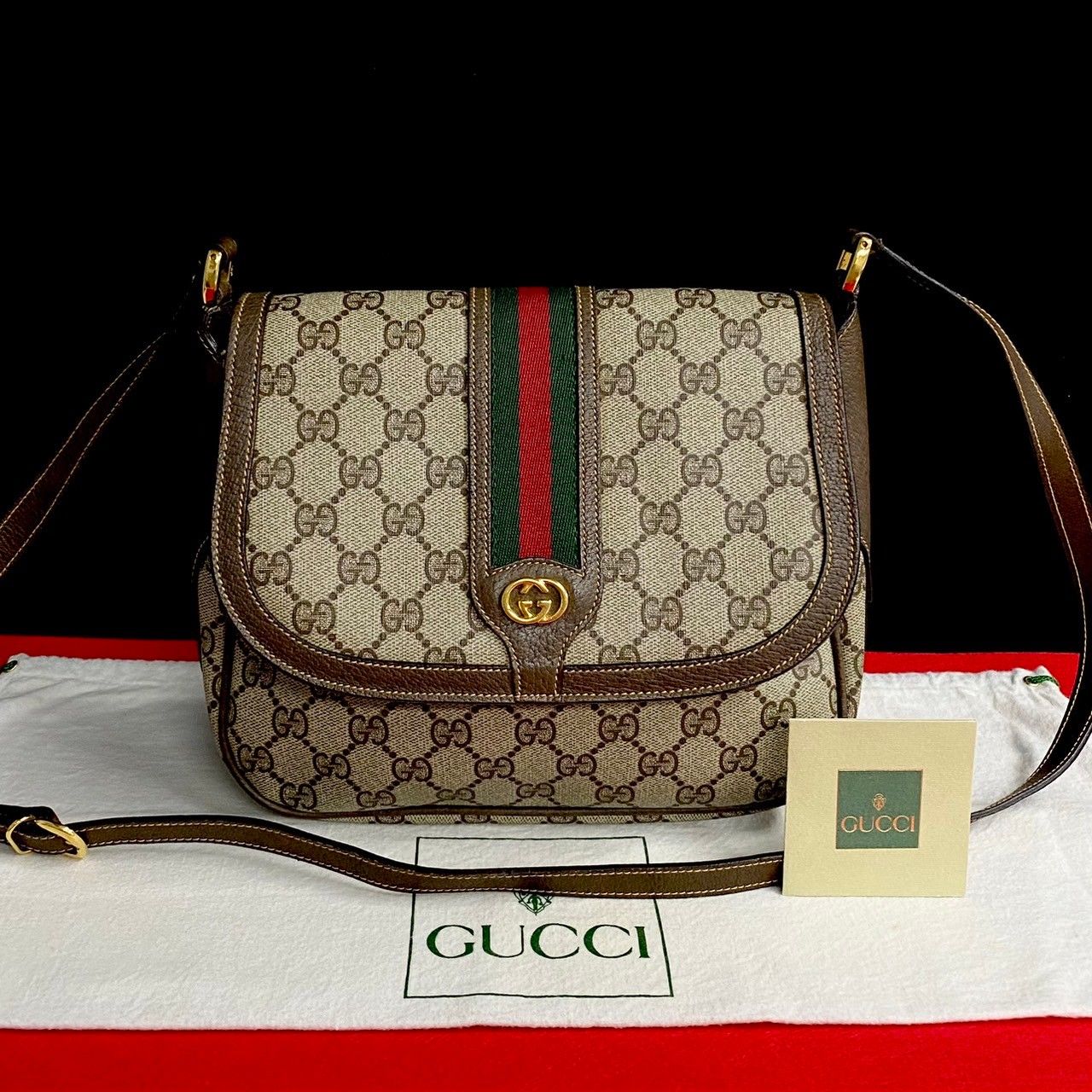 美品》GUCCI オールドグッチ シェリーライン GG柄 ショルダー