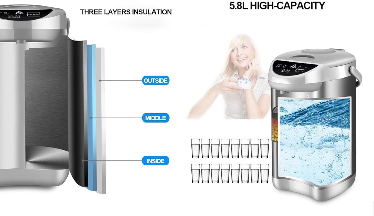 人気推薦◇電気ポット 5.8L【節電対策】電気ポット ポット マイコン式