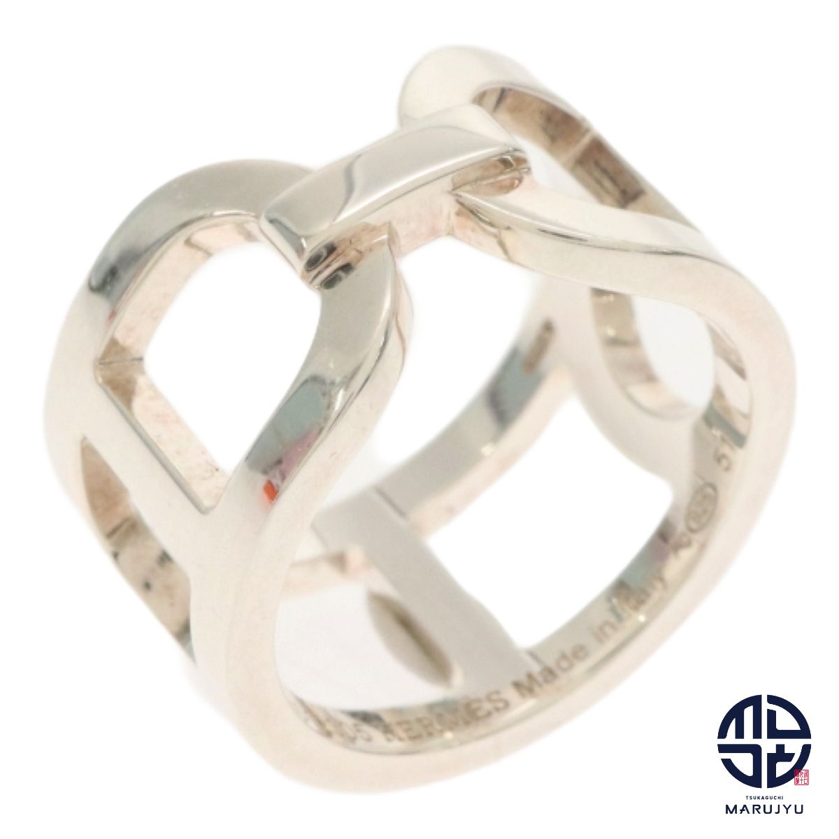 HERMES エルメス Ag925 SILVER シルバー エヴァー シェーヌダンクル リング 指輪 ジュエリー ブランド 約11号 51