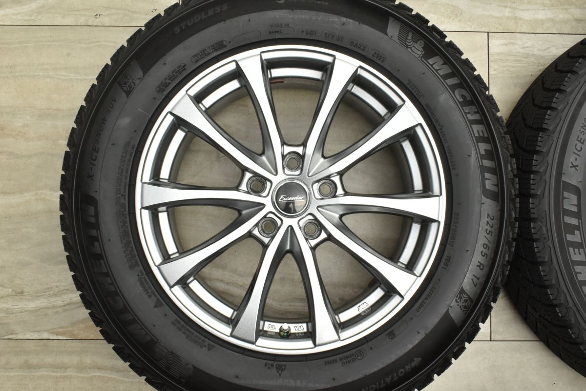 高品質の バリ溝 エクシーダー 17in 7J 48 PCD114.3 ミシュラン X-ICE SNOW 225 65R17 エクストレイル CX-5 CX-8 レガシィアウトバック 可 トップス