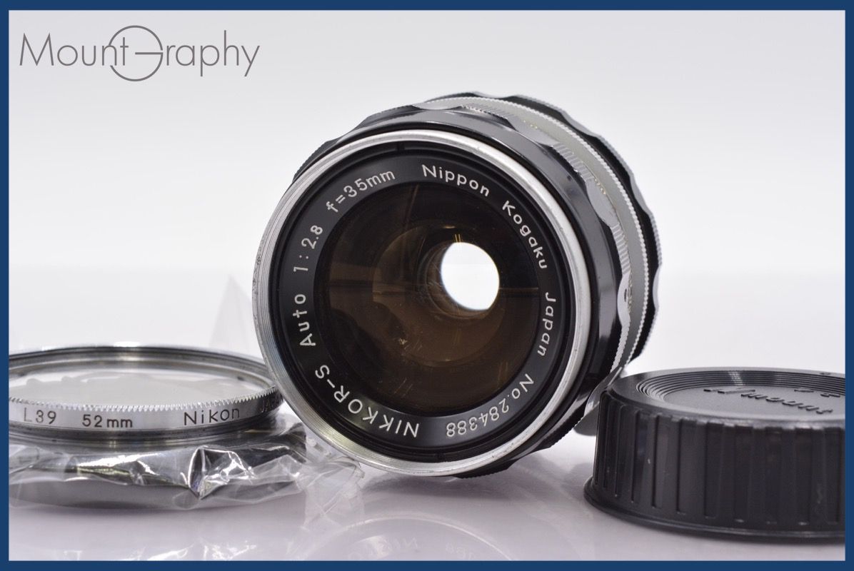 ニコン Nikon NIKKOR-S Auto 35mm F2.8 非Ai 前後キャップ-レンズフィルター付 完動 同梱可 mj5179