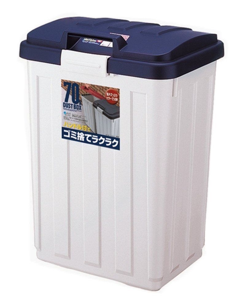 人気商品 ケース販売 屋外用ハンドル付カラー分別ペール 70L ブルー 5個入 フタ付きゴミ箱 アスベル