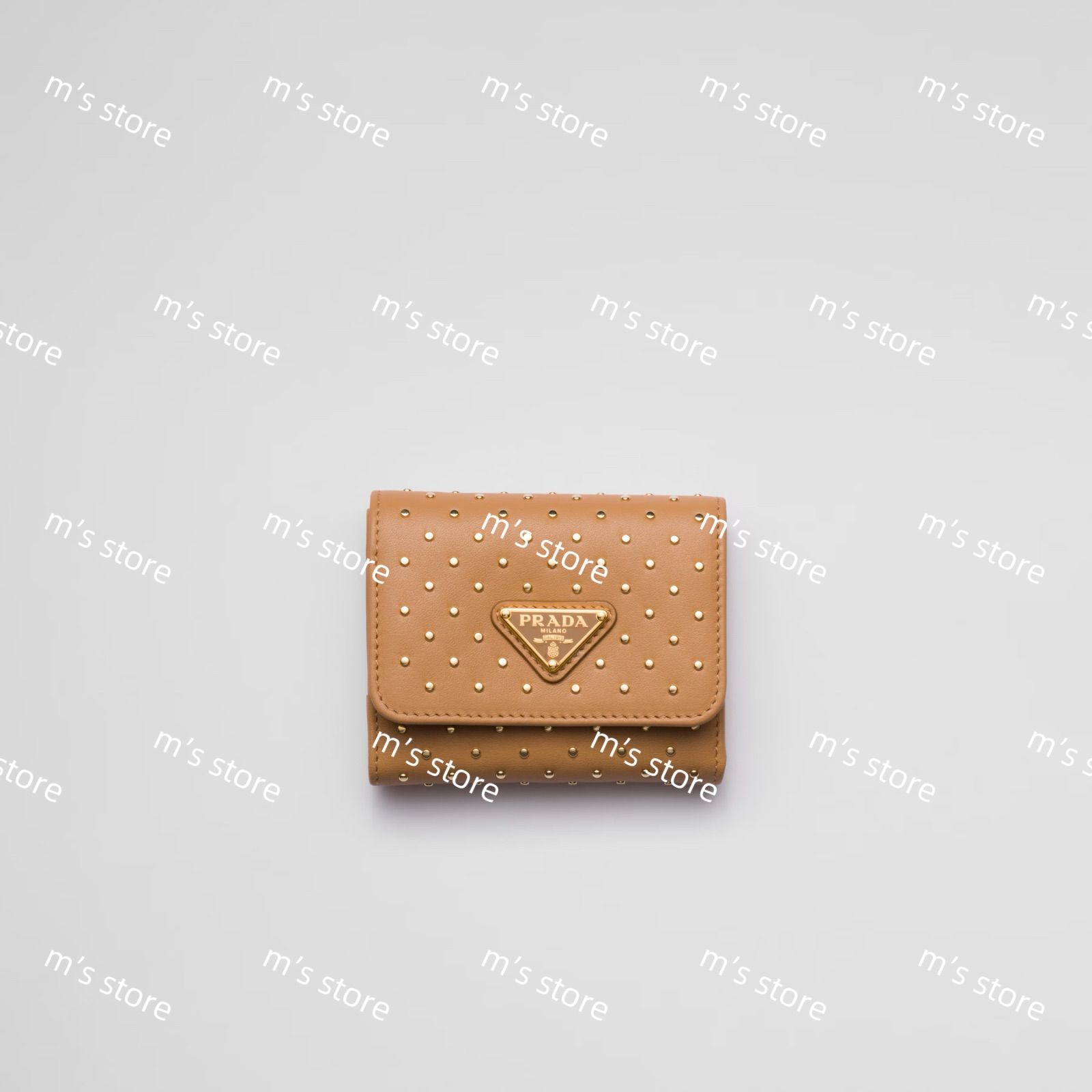 定価以下 PRADA プラダ スタッズドレザー 財布 ウォレット ナチュラル