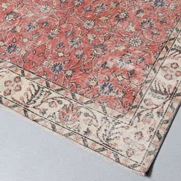 トルコヴィンテージラグ 赤色 フローラル 冬支度 暖色 ダブルフレーム 大判サイズ MARWIL-DEMENAGEMENTS_CH