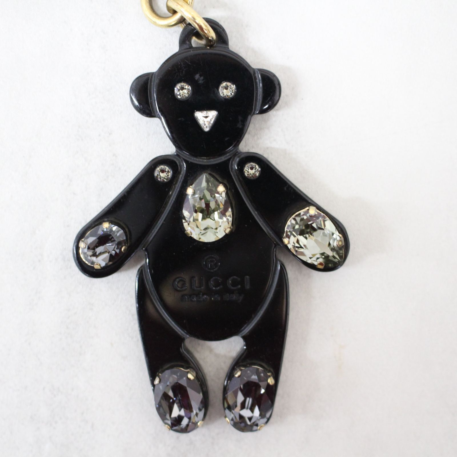 S448)GUCCI くま キーホルダー クリスタル ビジュー ブラック 黒 S448)GUCCI くま キーホルダー クリスタル ビジュー ブラック 黒