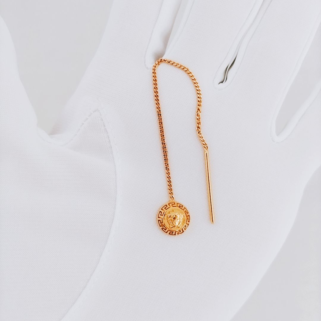 新品未使用】VERSACE メドゥーサ ドロップ ピアス ゴールド  