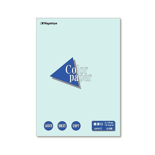 (まとめ) 長門屋商店 Color Paper A4最厚口 水 ナ-3510 1