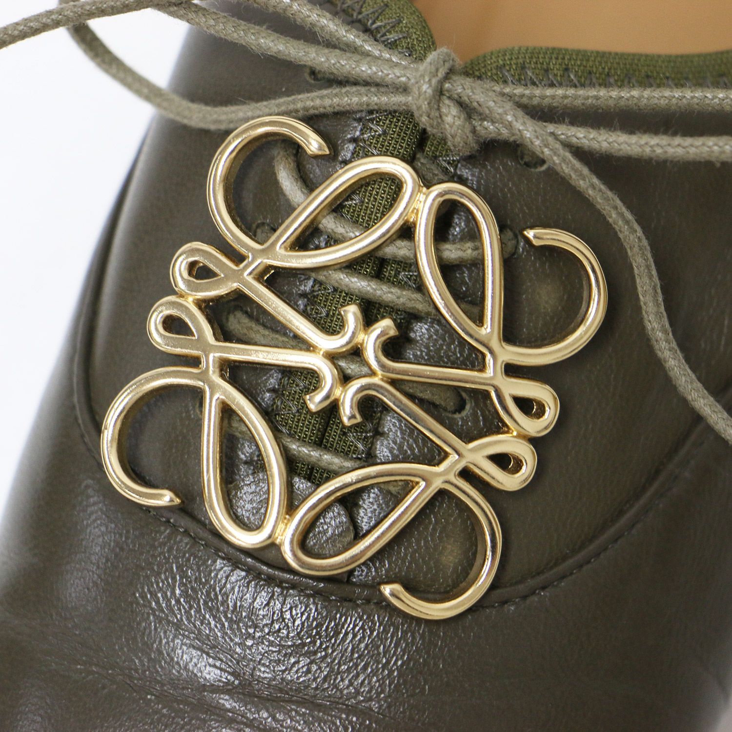 LOEWE ロエベ カーキ ゴールド サイズ:38(25.0cm) | アナグラム ソフト