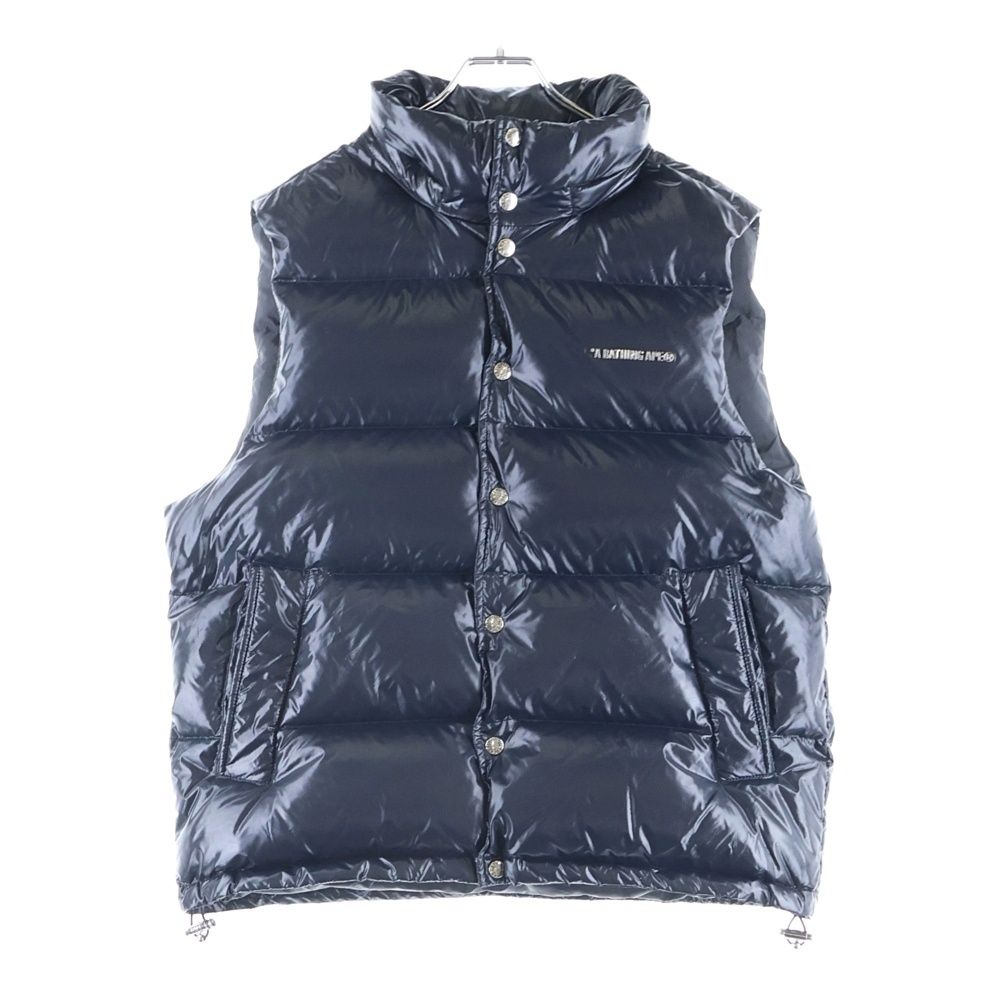 A BATHING APE アベイシングエイプ LINE CAMO DEBOSSED ライン カモ ナイロンダウンベスト 001DNK801306M ブラック