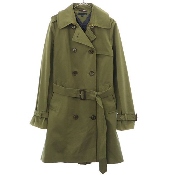 トミーヒルフィガー ロゴ金具 トレンチコート S グリーン TOMMY