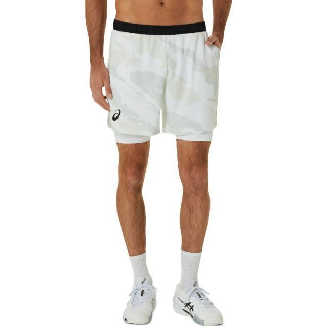 asics アシックス MEN MATCH GRAPHIC 7IN SHO ブリリアントホワイト XS 2041A248 100 | スポーツ用品 スポーツ グッズ ツール アクセサリー 雑貨 小物 使いやすい テニス 衣類 メンズ 男性用 XS インナー ボ
