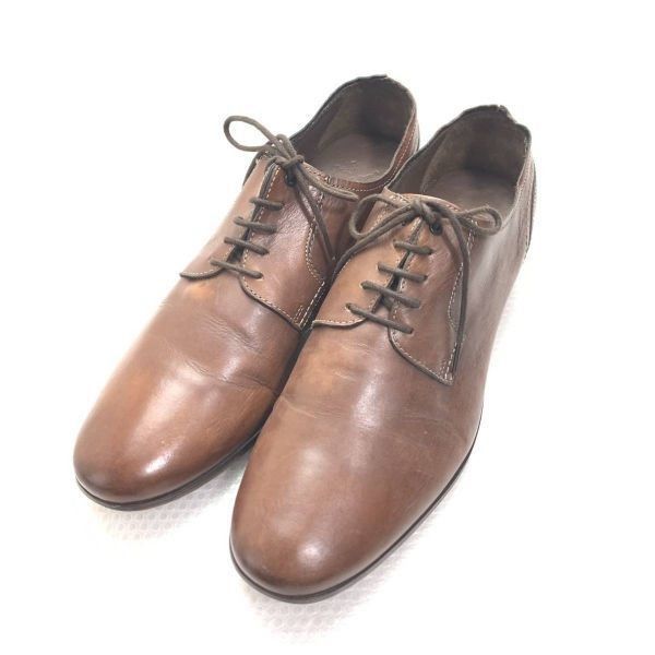 ZARA★サイズ42★26.5-27.0cm★プレーントゥ ビジネスシューズ レザーシューズ★茶色 ブラウン◆is7-94 ZARA☆サイズ42☆26.5-27.0cm☆プレーントゥ ビジネスシューズ レザー