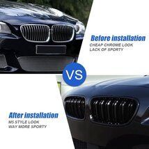 BMW 5シリーズ F10/F11/F18 キドニーグリル M5 フロントグリル BMW 5シリーズ F10 F11 フロント用 艶ありブラックキドニー