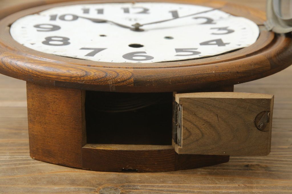 アンティーク アールデコ 冨尾時計地球鶏マーク 掛け時計 柱時計 振り子 アンティーク アールデコ 冨尾時計地球鶏マーク 掛け時計 柱時計