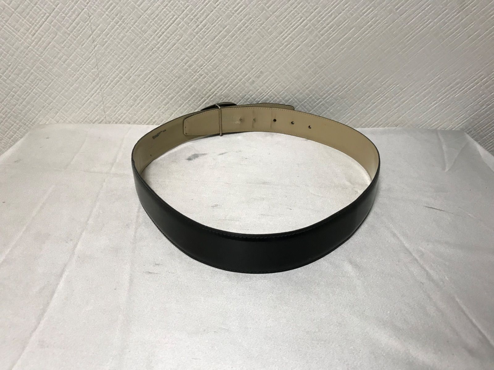 本物グッチGUCCI本革レザーロゴG金具バックルベルトスーツ旅行トラベルメンズアメカジミリタリーサーフ黒ブラック75イタリア製