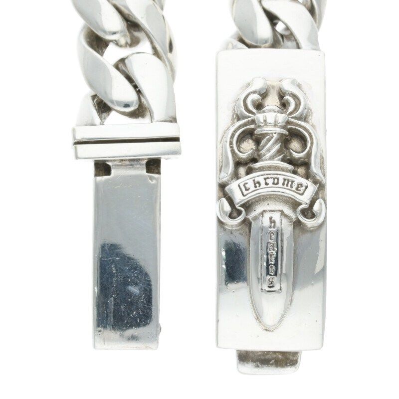 クロムハーツ IDブレスレット ダガー シルバー925 メンズ ブレス 美品 CHROME HEARTS ID BRACELET DAGGER PAVE DIAMOND クロムハーツ ID