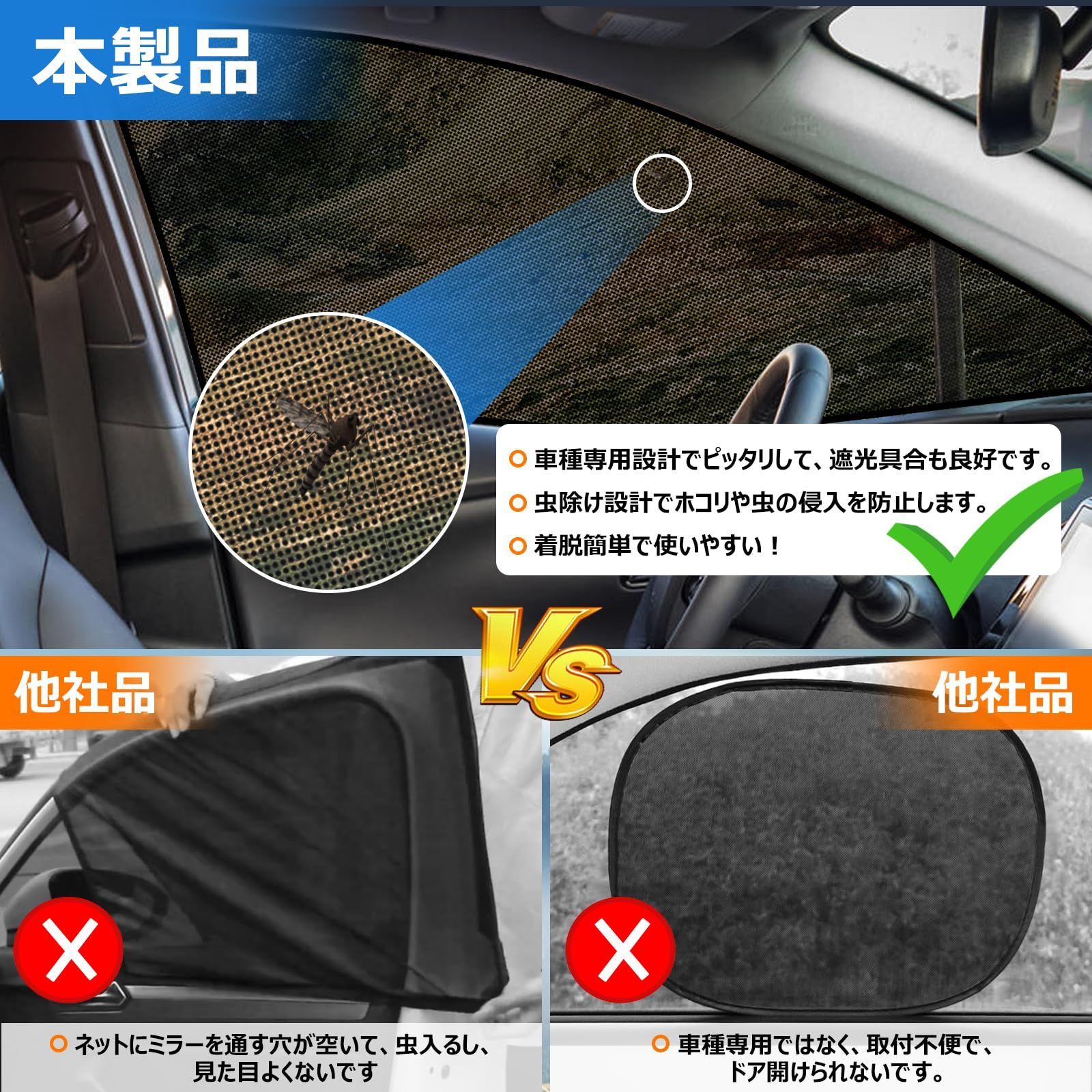 新品 BLUESEATEC トヨタ プリウス 50系 遮光 メッシュカーテン マグネット式 サンシェード H27.12-R5.1 PRIUS 4代目 サイド用 ZVW50/ZVW51/ZVW55 運転席 助手席 日除け 2枚