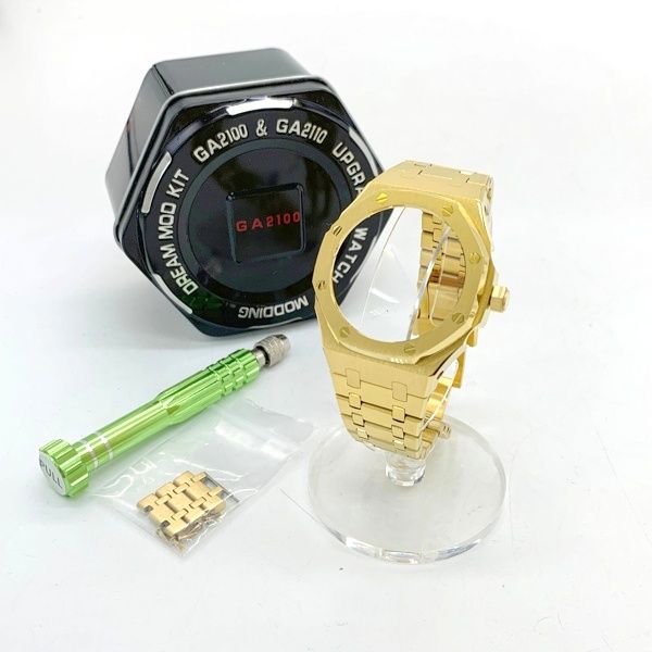 Gショック カスタム GA2100 ステンレス製ベゼル＆ベルト 激美品 G-SHOCK Gショック GA2100 カスタムパーツ ベゼル ベルト メタル