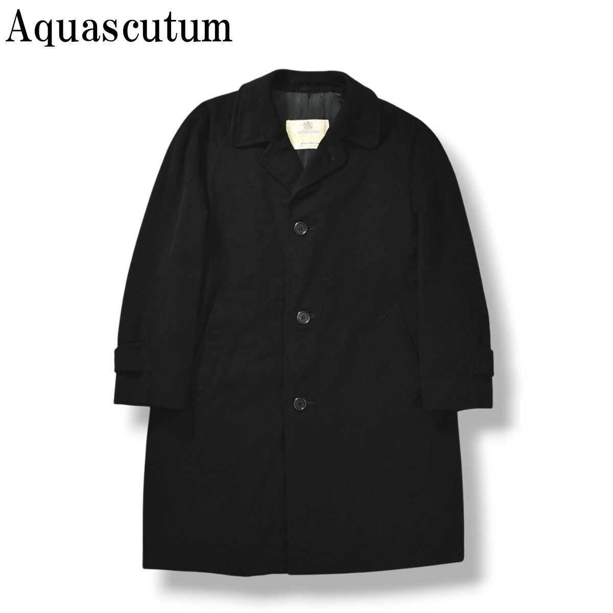 70s 80s Aquqscutum ピュアカシミヤコート 高級】 70s80sヴィンテージ 英国製 アクアスキュータム