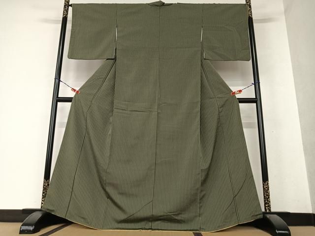 平和屋着物○上質な小紋 縞 お召縮緬 正絹 逸品 AAAY0271zg - メルカリ 