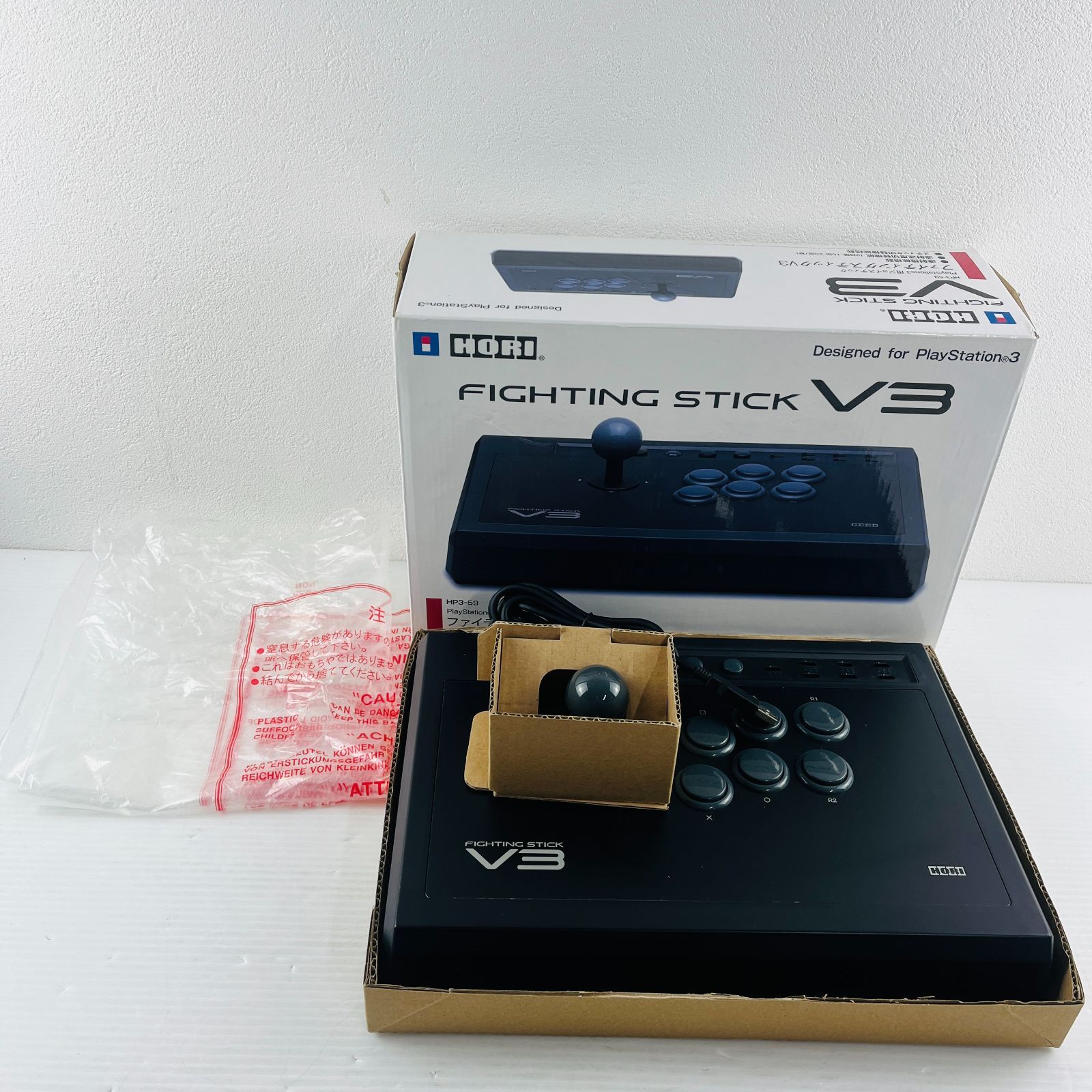 ◇【動作OK】ファイティングスティック V3 プレステ3 FIGHTING STICK V3 HP3-59 HORI 黒 ブラック  playstation3 格闘ゲーム 格ゲー - メルカリ