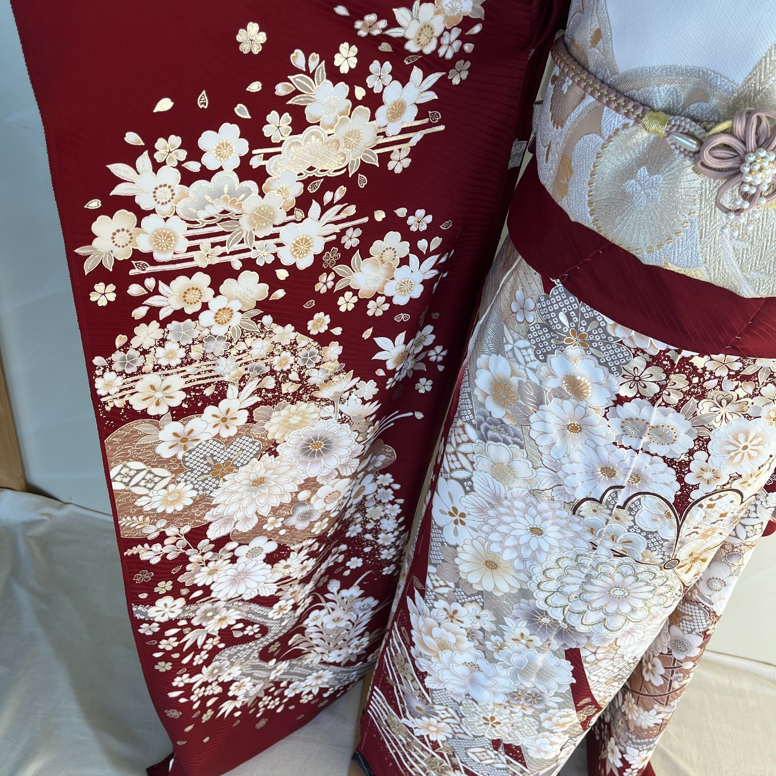 大特価】ボルドー 深い 赤 豪華 振袖 新品 新作 成人式 フル