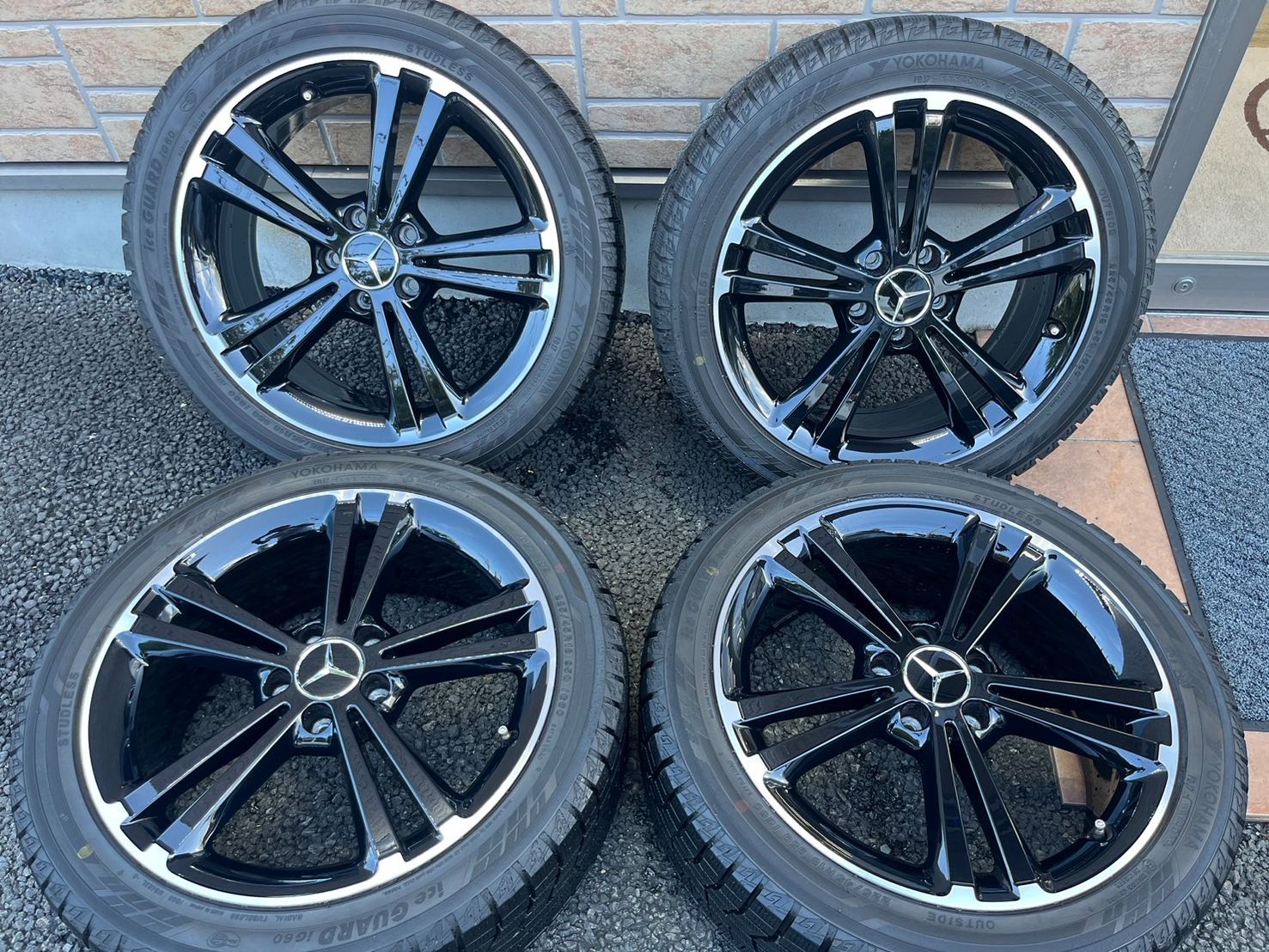 【送料無料】【美品】 W177 W118 A CLA等 ベンツ純正　A1774011300 18インチ　7.5J +49 5穴 PCD112 YOKOHAMA IG60 225/45R18 2019年 4本