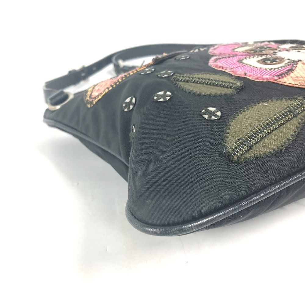PRADA プラダ ショルダーバッグ ロゴ刺繍 ナイロン ブラック 楽天市場