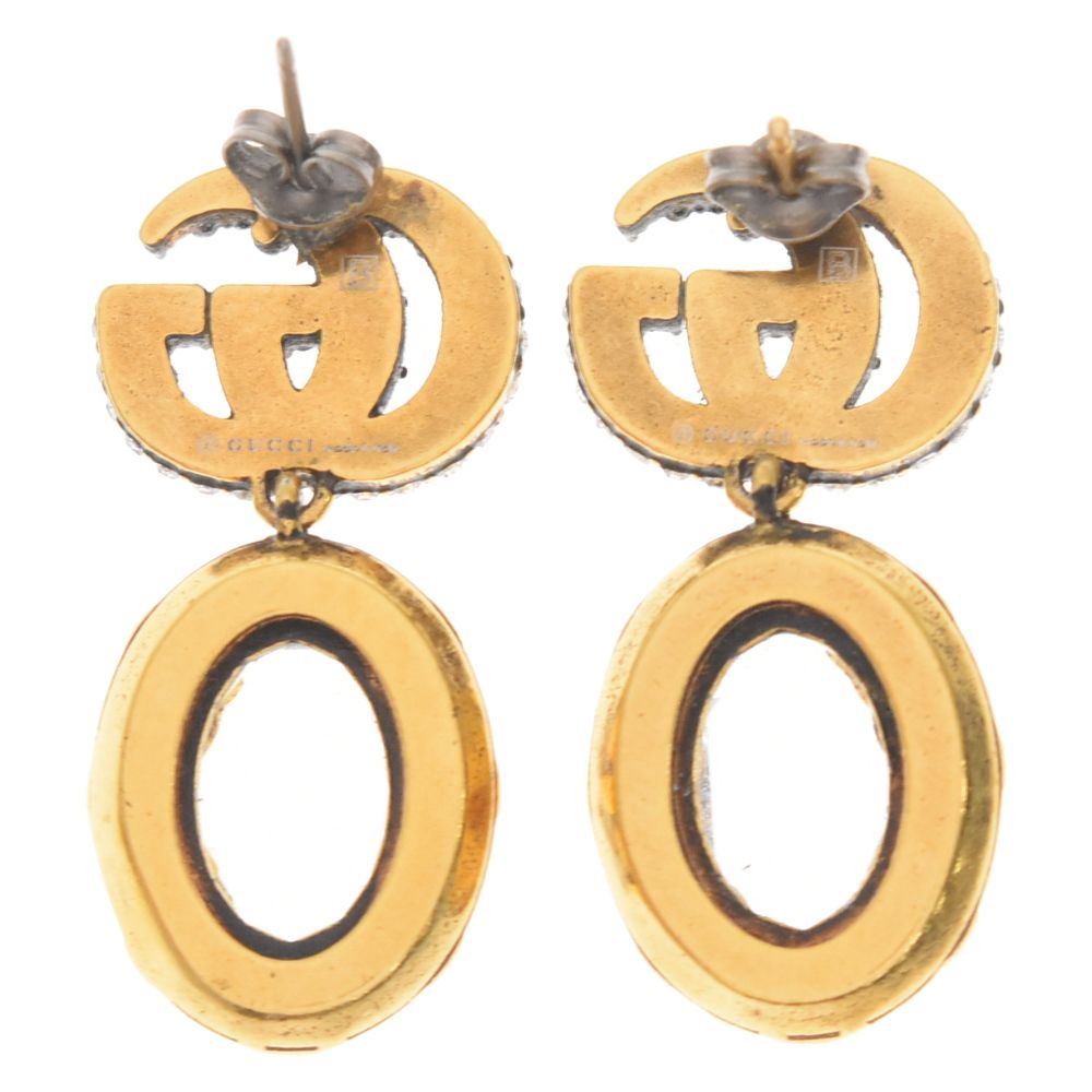 Gucci ダブルGロゴ ピアス ゴールド 中古・古着通販】GUCCI (グッチ) クリスタルダブルGピアス