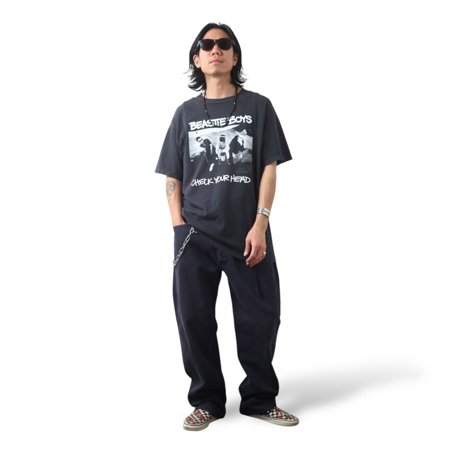 本物 ビースティボーイズ 黒 フェード L ヴィンテージ ラップT