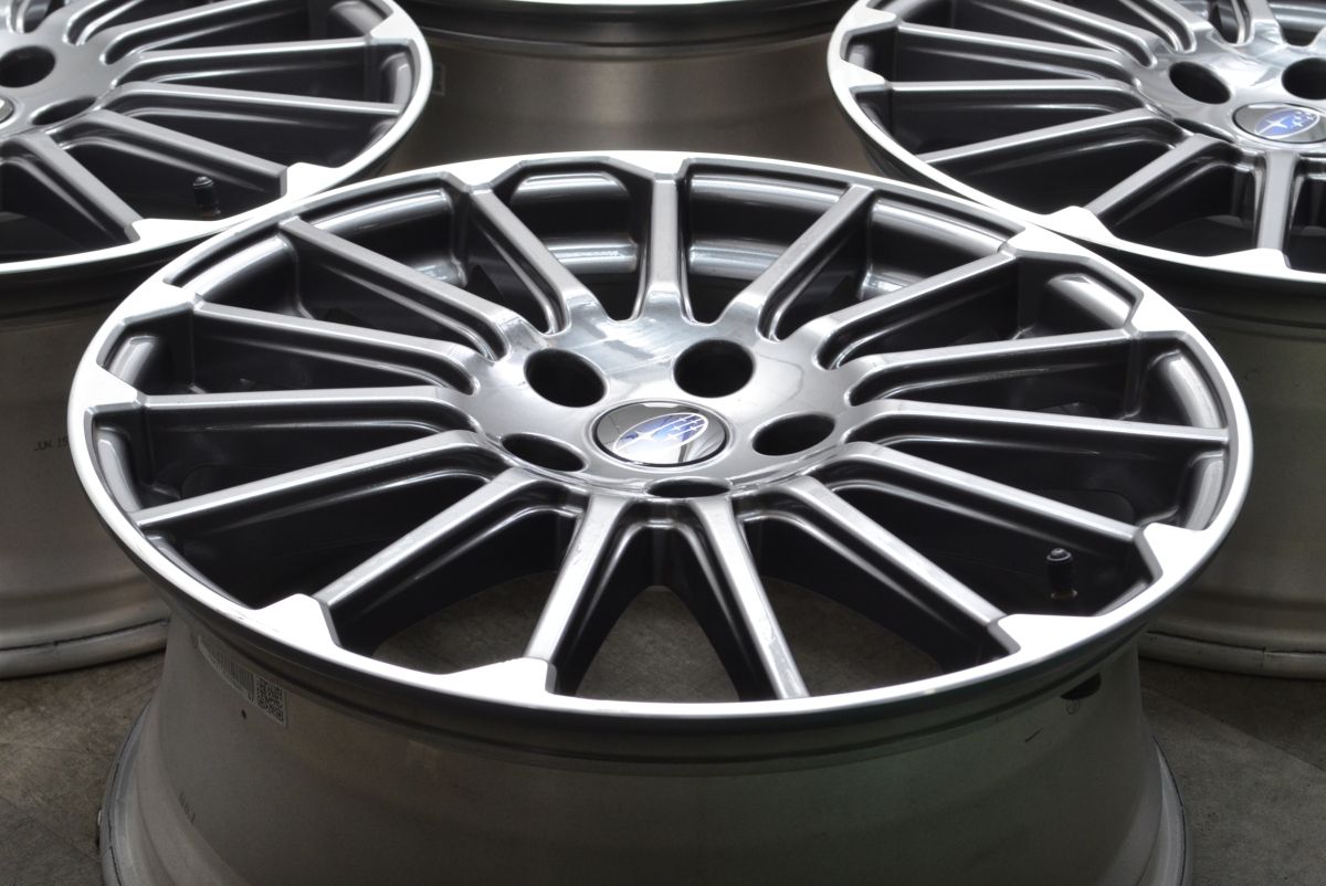 程度良好品 スバル VM レヴォーグ STI 純正 18in 7.5J 55 PCD114.3 4本SET WRX S4 レイバック フォレスター スタッドレス用にも