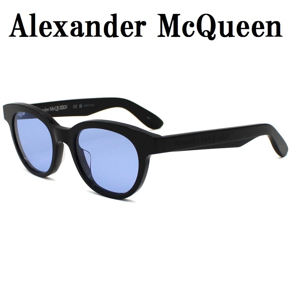 アレキサンダー マックイーン Alexander McQueen AM0383S 006 サングラス アジアンフィット UVカット 紫外線カット  メンズ レディース ライトブルー ブラック - メルカリ