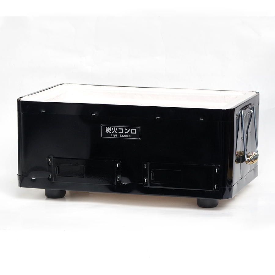バーベキューコンロ 角型 黒 国産 珪藻土