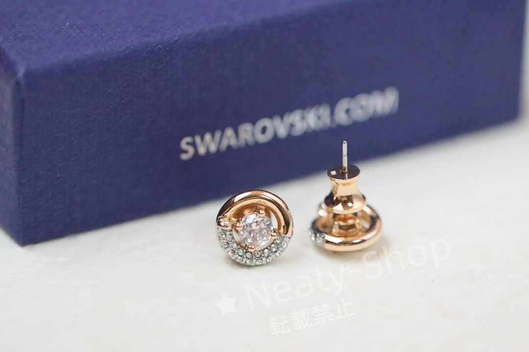 💗新品💗Swarovski  ファッショローズゴールドのリングが踊るハートの動きが美しいイヤリング