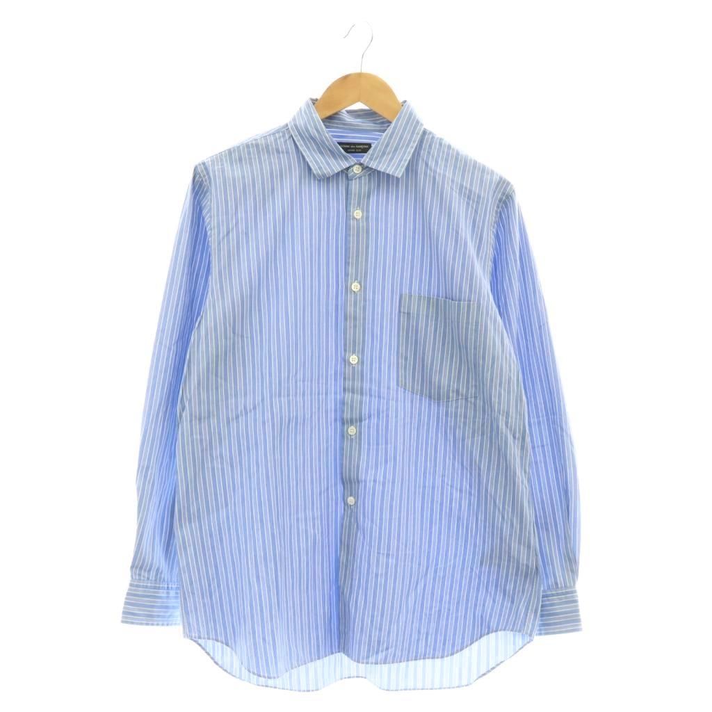 コムデギャルソン　青ストライプ 長袖シャツ コムデギャルソン COMME des GARCONS ストライプ 長袖シャツ