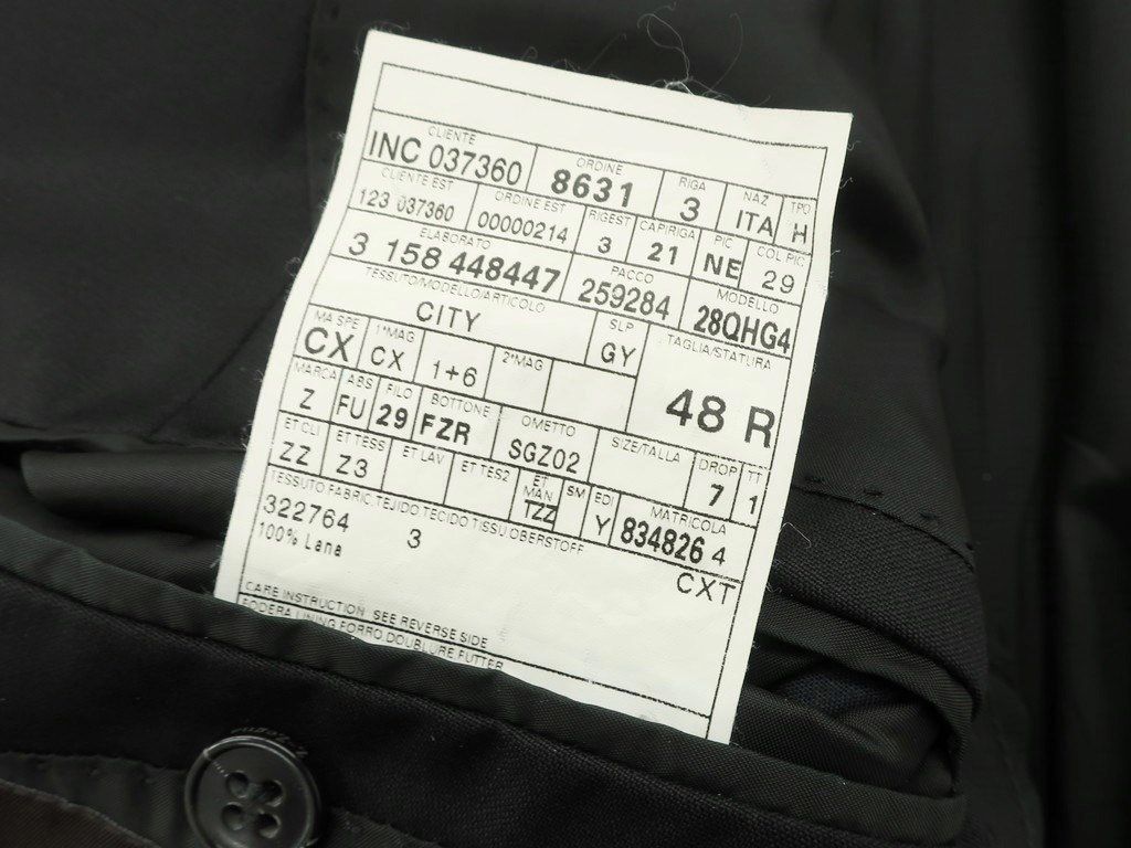 【中古】ジーゼニア Z Zegna ウール 2B テーラードジャケット ブラック【サイズ48】【メンズ】-5