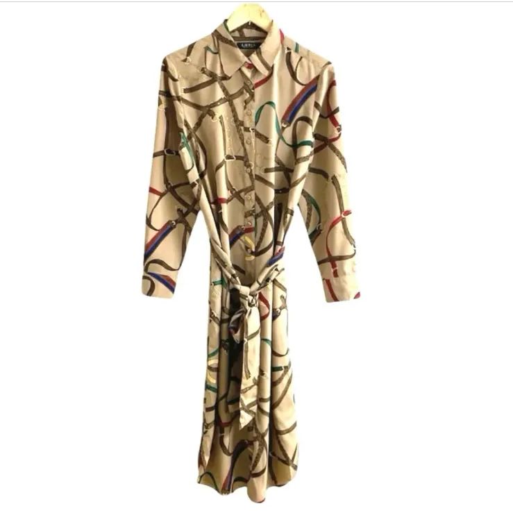 LAUREN RALPH LAUREN ラルフローレン ベルト 柄 ワンピース 10