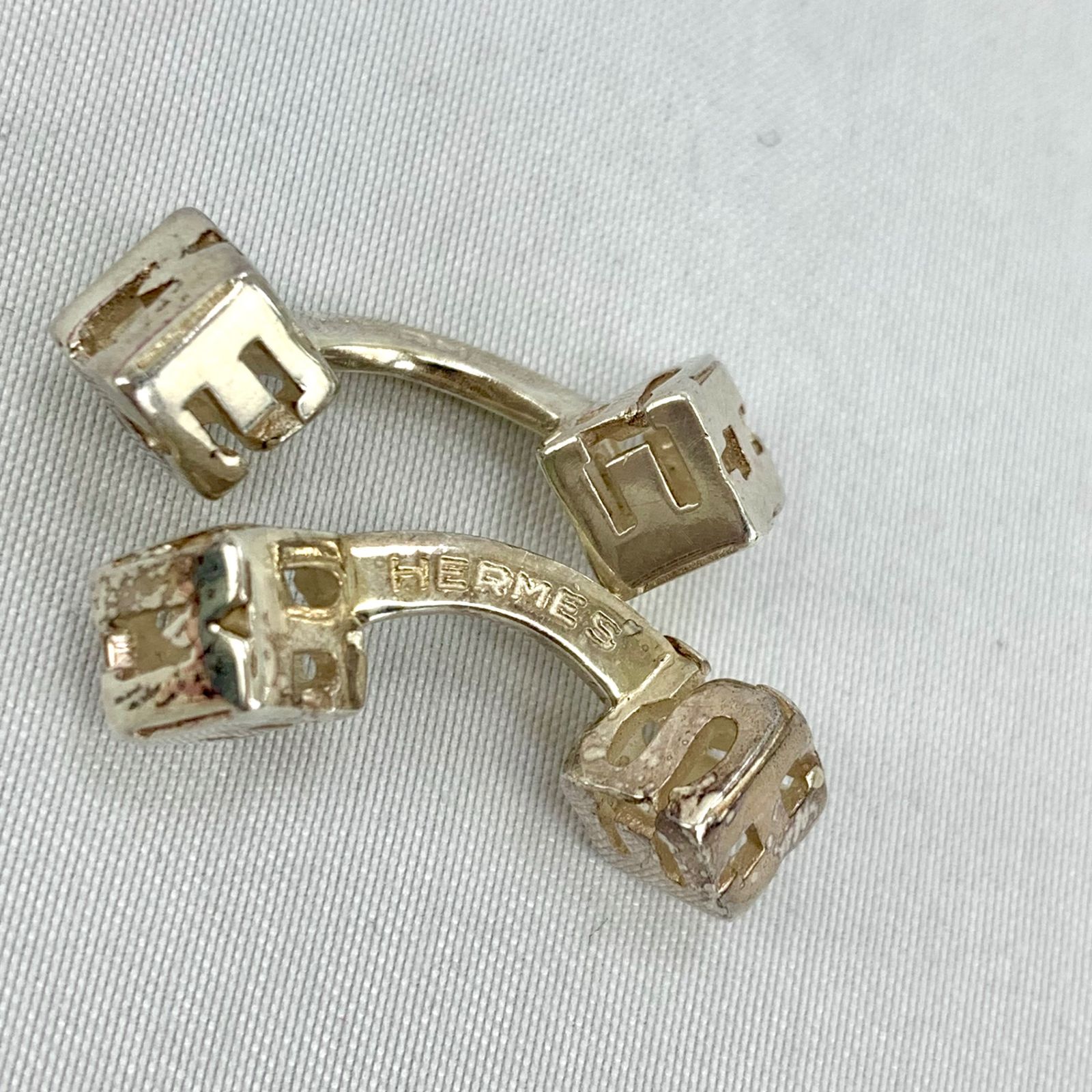 HERMES エルメス カージュドアッシュ Hキューブピアス シルバー