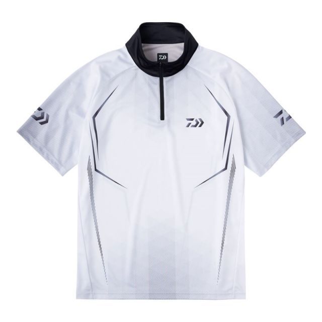 ダイワ DE-7625 ショートスリーブハーフジップシャツ ホワイト 2XL