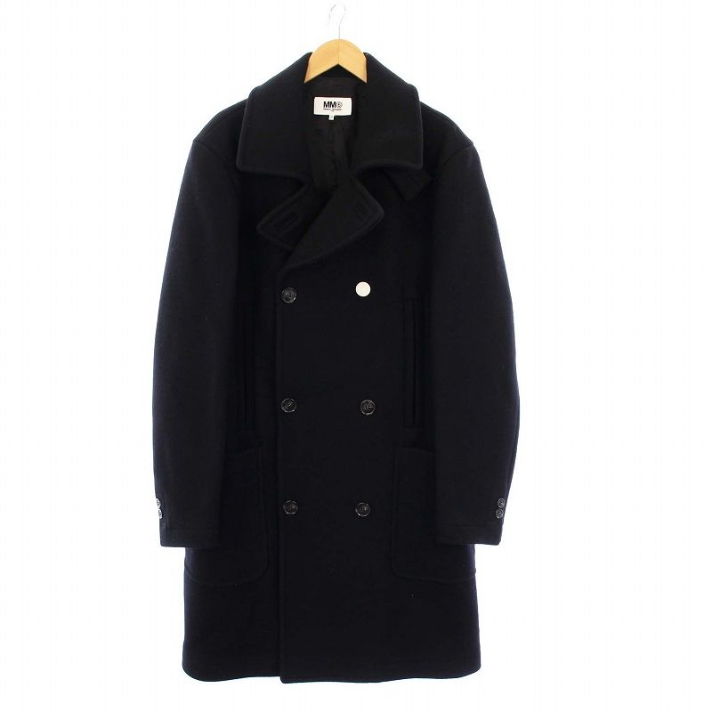 エムエムシックス メゾンマルジェラ MM6 Maison Margiela 22AW HEAVY FELT COAT トレンチコート アウター ミドル丈 48 ブラック S62AA0052 /KH