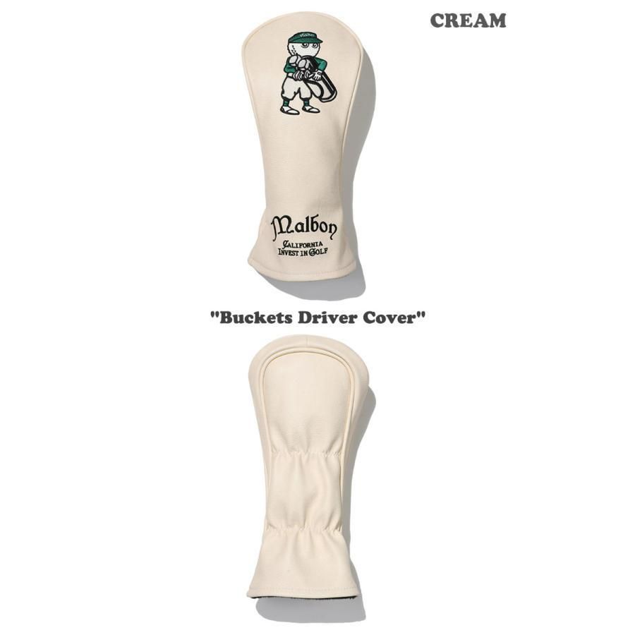 マルボンゴルフ ドライバーカバー MALBON GOLF Bucket Driver Cover バケット ドライバー カバー DARK GREEN CREAM ４点セット